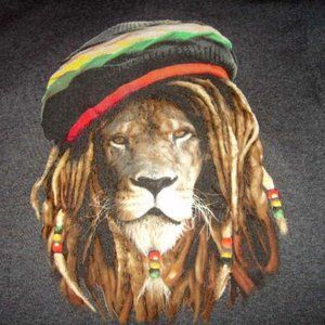 T-Shirt Apostasy Lion Jamaica Vibe Women's M Charcoal Gray May be Men's S Unisex